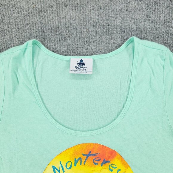 Monterey California Shirt Women's Small Green Life Is Well Graphic Short Sleeve - Picture 3 of 13
